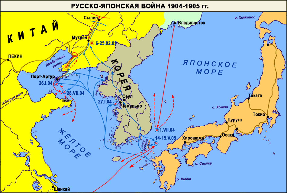 Русско японская война 1904 1905 оборона порт артура контурная карта